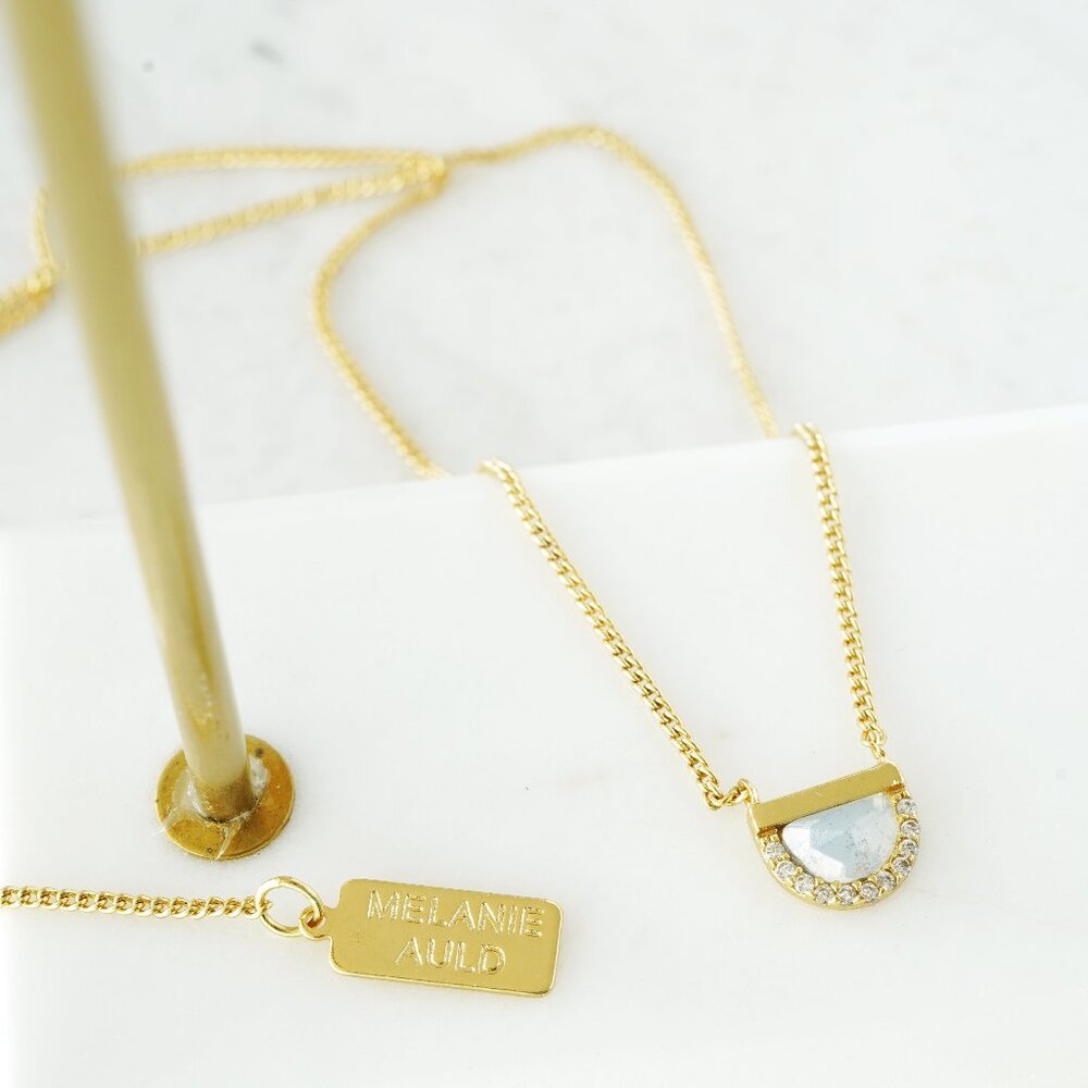 Anthropologie Melanie Auld Half Circle Necklace Moonstone
